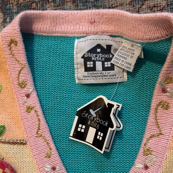 Colorful NWT Storybook Knits Shangria La  Floral Women's Cardigan size 1X - Picture 3 of 8